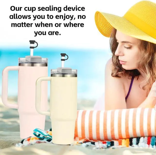 Alt view image 7 of 7 - 7 PCS Silicone Stopper and Sleeve Set for Stanley Tumblers, Black | Stanley Cup Accessories Set Compatible with H2.0, Straw Covers and Sleeve
