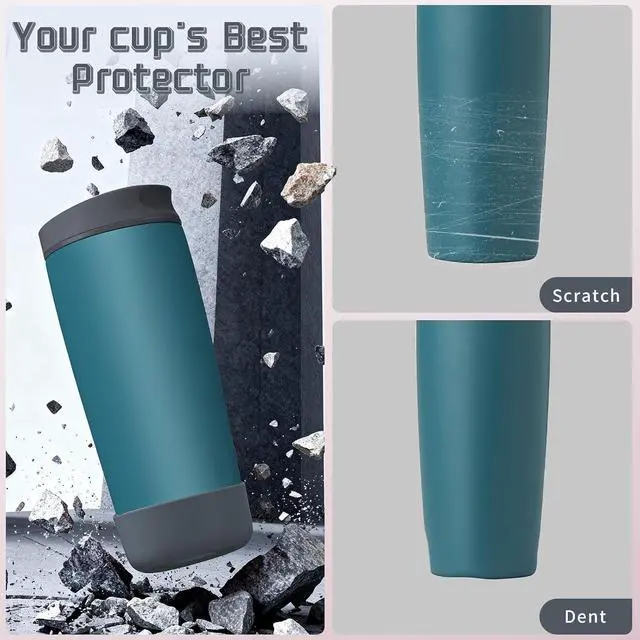 Alt view image 4 of 7 - 2Pcs Silicone Boot Compatible with Owala SmoothSip Slider 12oz 20oz & 12oz 24oz with Handle, Anti-Slip Protective Boot for Travel Coffee Mug, Prevents Scratches Coffee Tumbler Owalaa Accessories