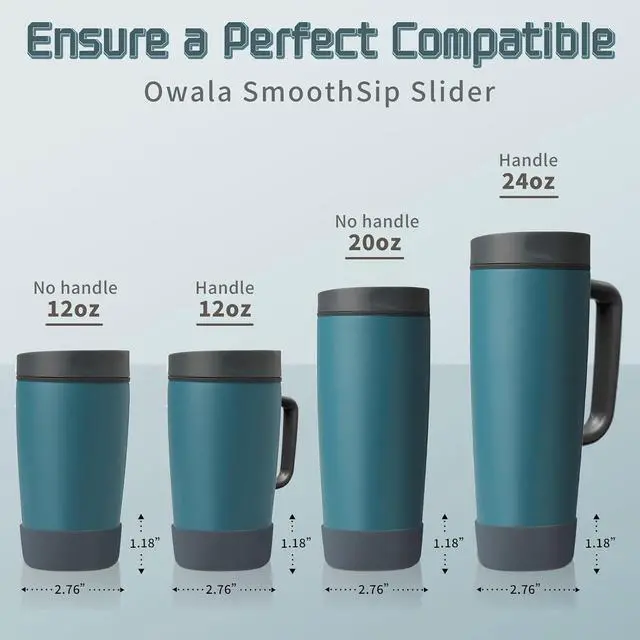 Alt view image 2 of 7 - 2Pcs Silicone Boot Compatible with Owala SmoothSip Slider 12oz 20oz & 12oz 24oz with Handle, Anti-Slip Protective Boot for Travel Coffee Mug, Prevents Scratches Coffee Tumbler Owalaa Accessories