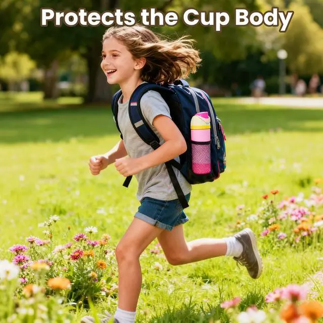 Alt view image 6 of 6 - 2PCS Silicone Boots for Owala Kids 16oz 14oz & 12oz, Emerald Green | Anti-Slip, Scratch-Resistant, Suitable for School, Outdoor, Easy GripRemovable and Dishwasher Safe.