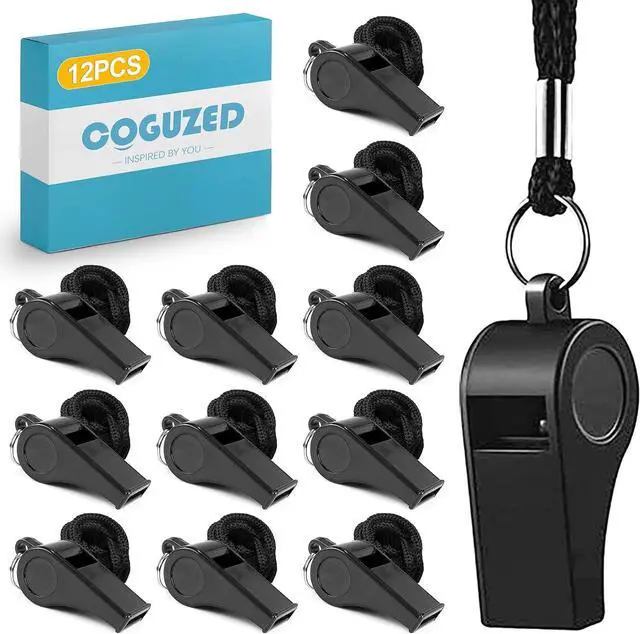 Main image of CoguZed Coach 12Pcs Whistle with Lanyard for Referees, Sports, Coaches, Kids High-Pitched Whistle, Durable and Loud