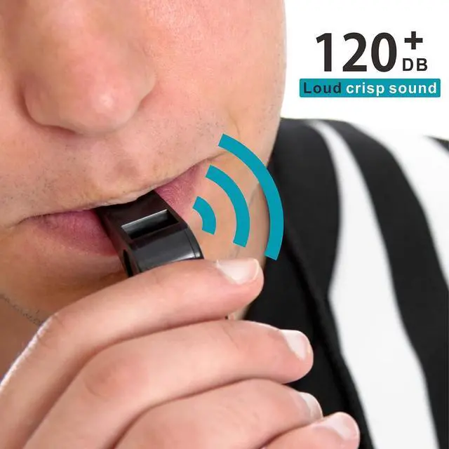 Alt view image 2 of 7 - 8 Pack Colorful Plastic Whistles with Lanyards, Loud Crisp Sound Whistles for Coaches, Referees, Emergency Survival, Sports Events, Camping, and Pet Training