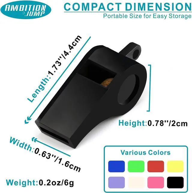 Alt view image 4 of 7 - 8 Pack Colorful Plastic Whistles with Lanyards, Loud Crisp Sound Whistles for Coaches, Referees, Emergency Survival, Sports Events, Camping, and Pet Training