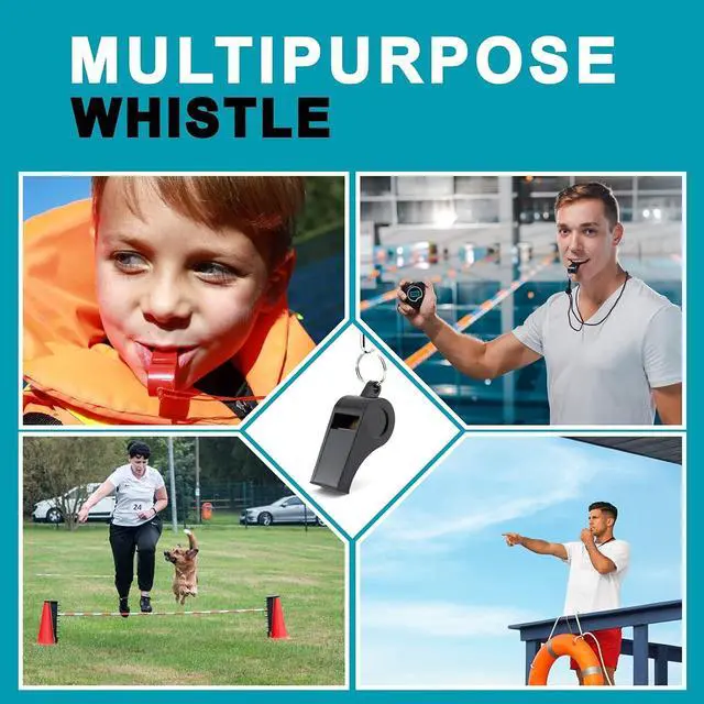 Alt view image 7 of 7 - 8 Pack Colorful Plastic Whistles with Lanyards, Loud Crisp Sound Whistles for Coaches, Referees, Emergency Survival, Sports Events, Camping, and Pet Training