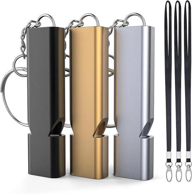 Main image of Braylin 3-Pack Emergency Whistles with Lanyard, Referee Whistle, Sports Whistles, Safety Whistle, Survival Whistle, Loudly Shrill, for Outdoor Sport, Various Competitions