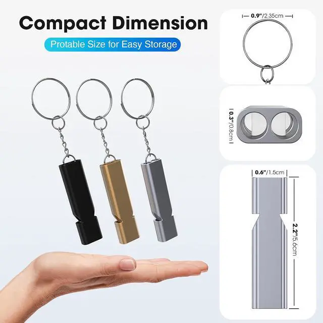 Alt view image 3 of 7 - Braylin 3-Pack Emergency Whistles with Lanyard, Referee Whistle, Sports Whistles, Safety Whistle, Survival Whistle, Loudly Shrill, for Outdoor Sport, Various Competitions