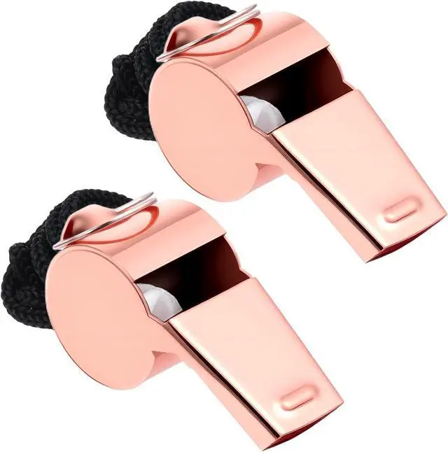 Main image of 2 Pack Stainless Steel Whistle with Lanyard Coach Whistle Sports Whistles