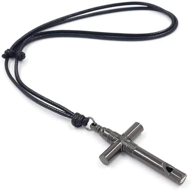 Main image of Alloy Emergency Whistle, Loud Portable Keychain Necklace Whistle for Emergency Survival, Life Saving, Hiking, Camping, and Pet TrainingMatching ClothesGun Color