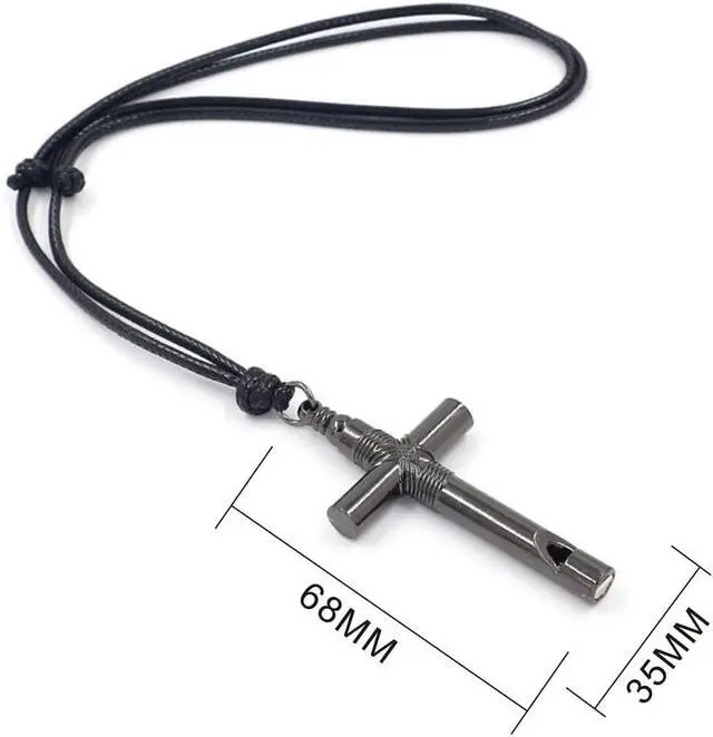 Alt view image 5 of 5 - Alloy Emergency Whistle, Loud Portable Keychain Necklace Whistle for Emergency Survival, Life Saving, Hiking, Camping, and Pet TrainingMatching ClothesGun Color
