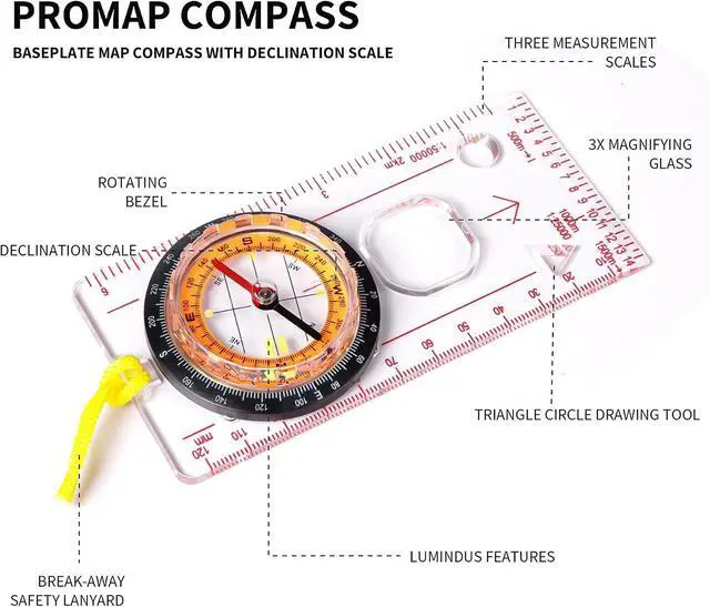Alt view image 2 of 7 - Navigation Compass & Whistle Kit - Essential Gear for Orienteering, Camping, Training, Exploration & Youth Outdoor Education