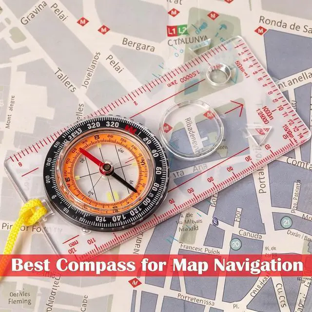 Alt view image 7 of 7 - Navigation Compass & Whistle Kit - Essential Gear for Orienteering, Camping, Training, Exploration & Youth Outdoor Education