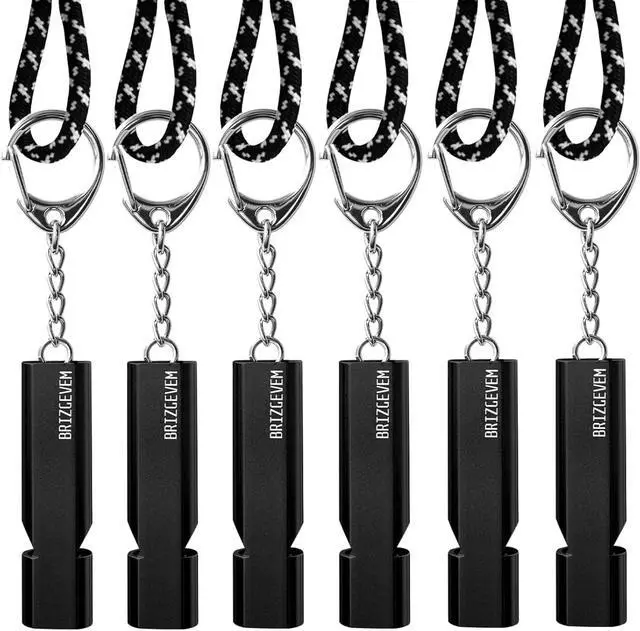 Main image of 120+dB Aluminum Emergency Survival Whistle with Lanyard Keychain | Upgraded model, Loud alarm, Lobster clasp, Lightweight & compact, for Hiking, Camping, Dog walking, Emergency kits