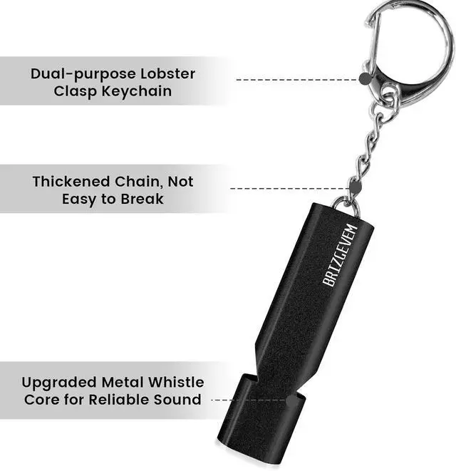 Alt view image 3 of 7 - 120+dB Aluminum Emergency Survival Whistle with Lanyard Keychain | Upgraded model, Loud alarm, Lobster clasp, Lightweight & compact, for Hiking, Camping, Dog walking, Emergency kits