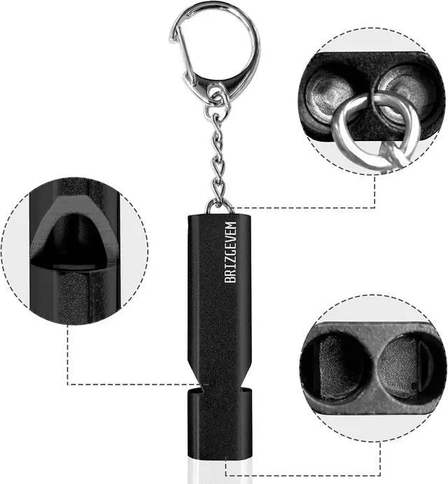 Alt view image 6 of 7 - 120+dB Aluminum Emergency Survival Whistle with Lanyard Keychain | Upgraded model, Loud alarm, Lobster clasp, Lightweight & compact, for Hiking, Camping, Dog walking, Emergency kits