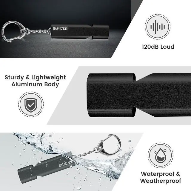 Alt view image 4 of 7 - 120+dB Aluminum Emergency Survival Whistle with Lanyard Keychain | Upgraded model, Loud alarm, Lobster clasp, Lightweight & compact, for Hiking, Camping, Dog walking, Emergency kits