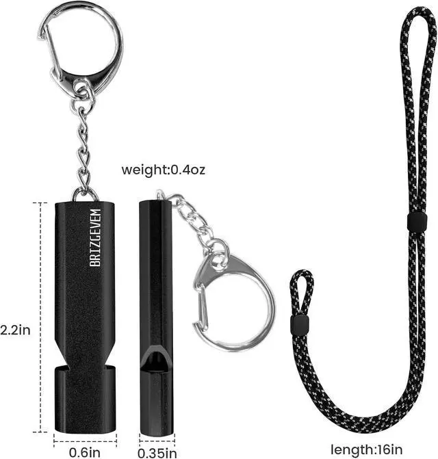 Alt view image 5 of 7 - 120+dB Aluminum Emergency Survival Whistle with Lanyard Keychain | Upgraded model, Loud alarm, Lobster clasp, Lightweight & compact, for Hiking, Camping, Dog walking, Emergency kits