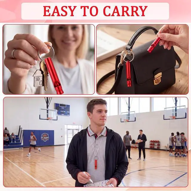 Alt view image 6 of 7 - Frienda Emergency Whistle Bulk with Keychain, Aluminum Emergency Survival Whistle for Camping Hiking Hunting Outdoors Sports, Loud Sound