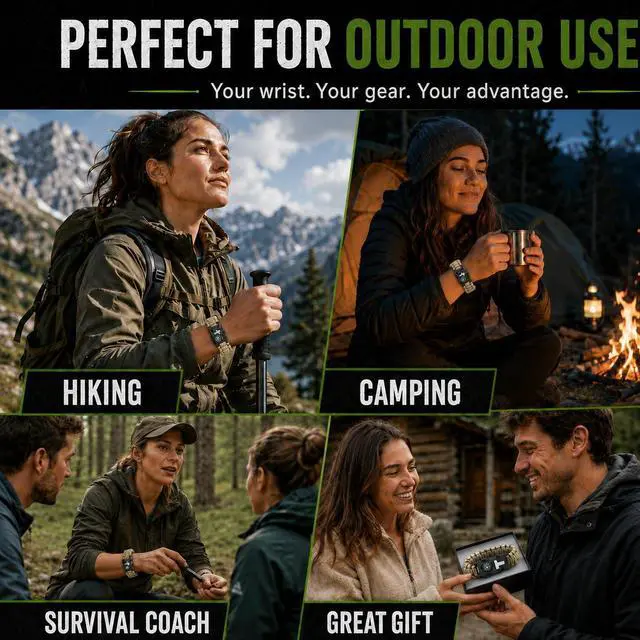 Alt view image 7 of 7 - Sports Whistle, 6-in-1 Survival Whistle with Compass & Fire Starter | ABS Plastic & Paracord, Compact Wristband, 6-in-1 Loud Whistle Compass Fire Starter, Outdoor Camping Sports