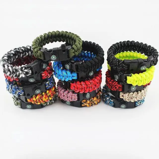 Alt view image 3 of 5 - Paracord Buckle with Whistle Compass, Side Release Plastic Buckles for Paracord Bracelet