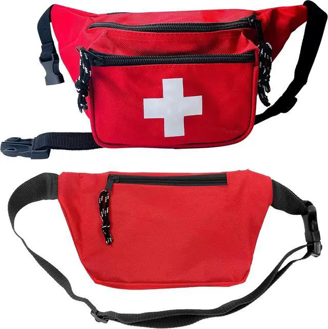 Alt view image 3 of 7 - Lifeguard Fanny Pack with Lifeguard Whistle and Lanyard Set - Baywatch Style First Aid Hip Pack