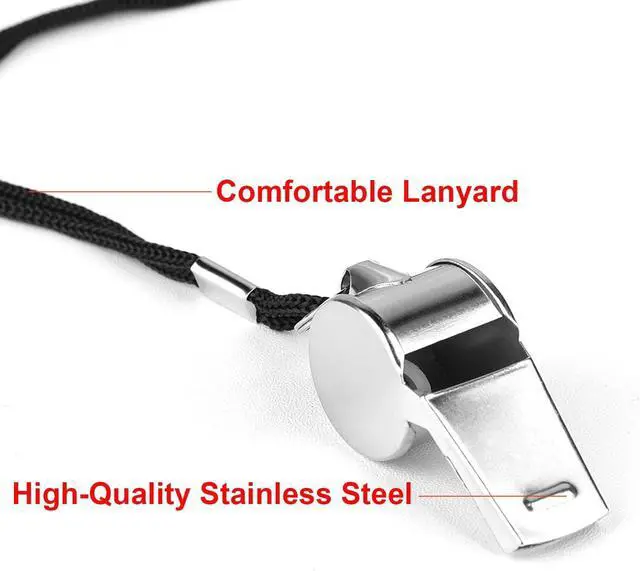 Alt view image 3 of 6 - Sports Whistle with Lanyard, Very Loud Stainless Steel Whistle, Ideal for Coaches, Referees, Personal Defense, and Recreation