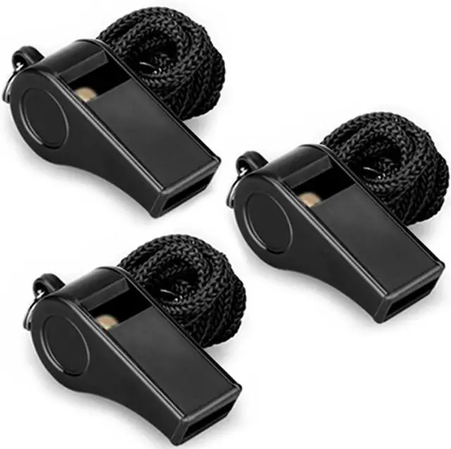 Main image of Whistle, 3 Packs Plastic Sports Whistles with Lanyard, Loud Crisp Sound Whistle Ideal for Coaches, Referees, and Officials