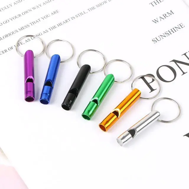 Alt view image 5 of 6 - MIDELONG 12 pcs Emergency Whistle with Key Chain, Aluminum Extra Loud Safety Survival Whistle Keychain for Outdoor Sports Camping Hiking Boating Hunting, 6 Colors