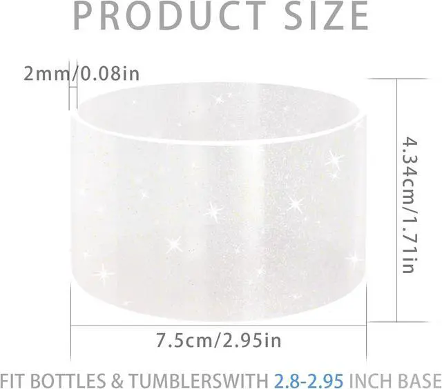 Alt view image 2 of 6 - Jelly Luster Glitter Silicone Boot Sleeve for Stanley 20-40oz Cup&Tumbler | Protective Anti-Slip boot Compatible with Stanley 20/30/40oz &Hydro Flask Tumblers&Other bottles with A Base of 2.85-3.0in