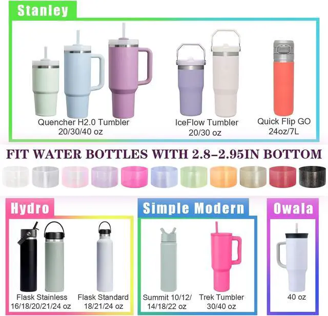 Alt view image 5 of 6 - Jelly Luster Glitter Silicone Boot Sleeve for Stanley 20-40oz Cup&Tumbler | Protective Anti-Slip boot Compatible with Stanley 20/30/40oz &Hydro Flask Tumblers&Other bottles with A Base of 2.85-3.0in