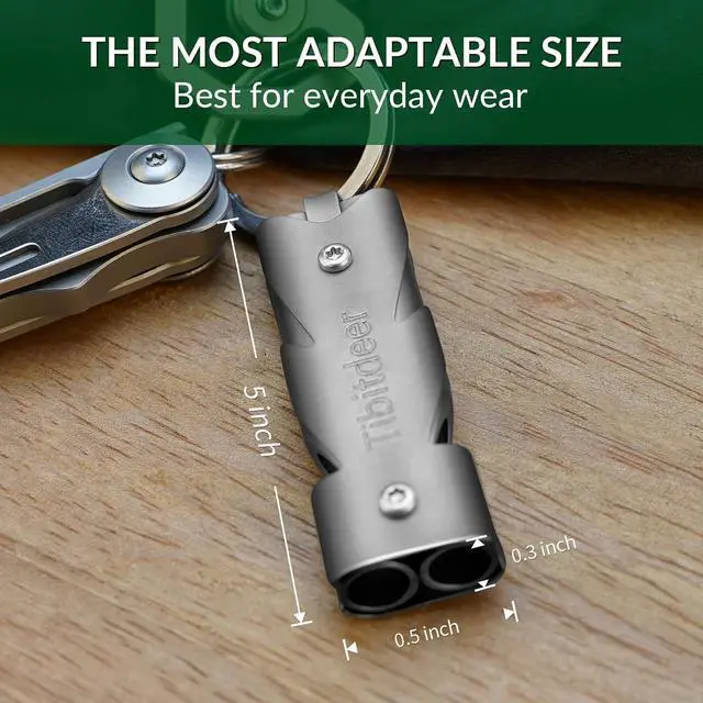 Alt view image 2 of 6 - Tibitdeer Titanium Emergency Whistle, 120db Safety Whistle with Keychain Rings for Outdoor Camping Hiking Boating Backpacking Fishing Kayak Kids Rescue Signaling Loud Survival Whistle