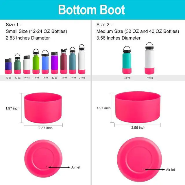Alt view image 2 of 7 - Boot for Hydro Flask 12-40 OZ Water Bottle/Stanley Tumbler, Bottom Boots for Hydroflask Sports Water Bottles, Silicone Bottom Cover Sleeve
