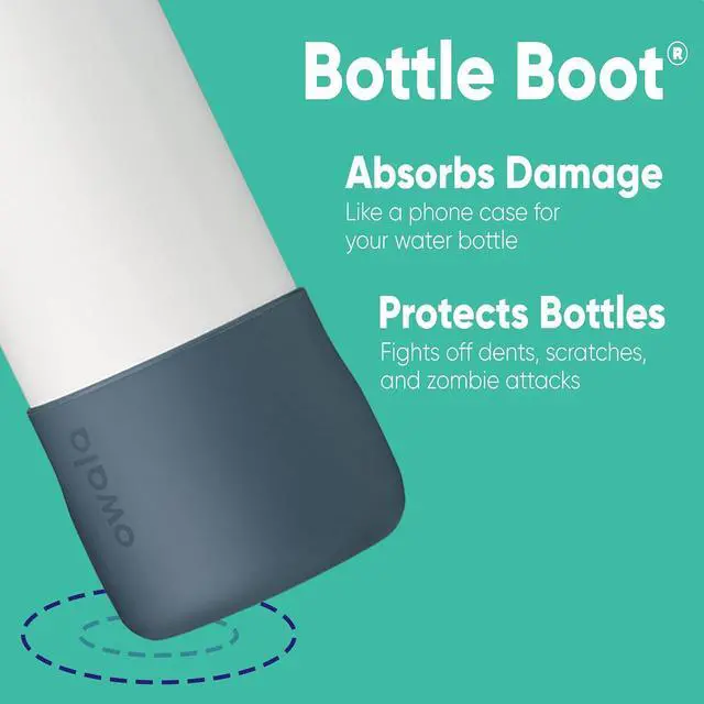 Alt view image 2 of 5 - Owala Silicone Water Bottle Boot, Anti-Slip Protective Sleeve for Water Bottle, Protects FreeSip, Twist, and Flip Stainless Steel Water Bottles, 24 Oz, Grey