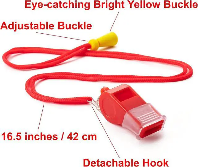 Alt view image 2 of 6 - 12 Packs Sports Whistles with Lanyard, for Coaches, Referees and Officials