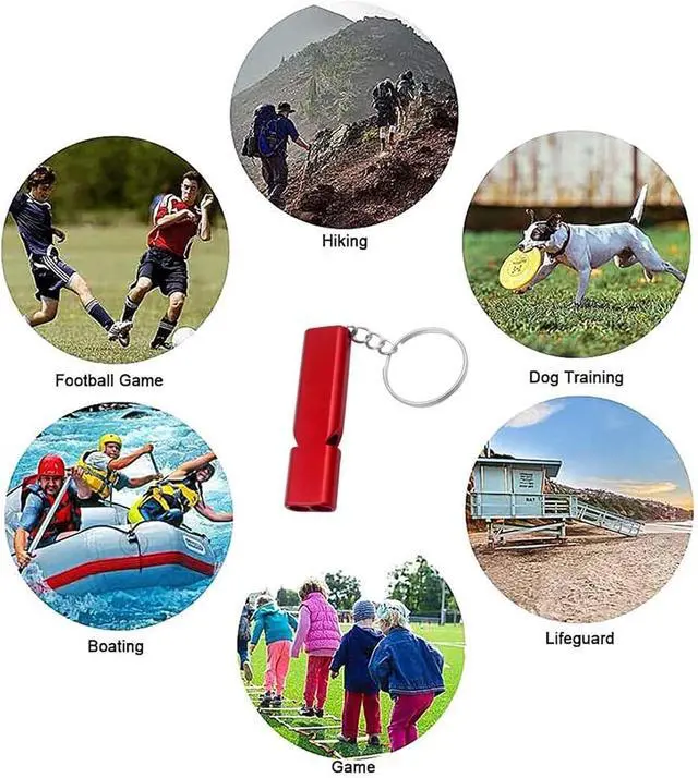 Alt view image 3 of 5 - 6 PCS Premium Safety Survival Whistles with Lanyard Keychain for Outdoor Camping and Various Competitions, Emergency Lifeguard Loud Whistle