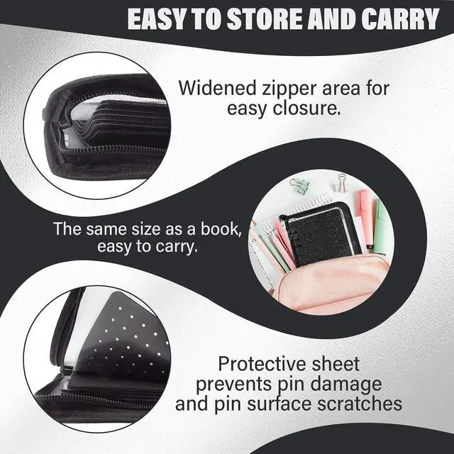 Alt view image 5 of 7 - Enamel Pin Display Book,Pin Display Book,8-Page Pin Display Board,Suitable for Storing Sports Pins, Commemorative Pins, Medals, Badges.