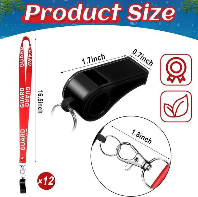Alt view image 3 of 7 - Yexiya Lifeguard Whistle with Lanyard Emergency Plastic