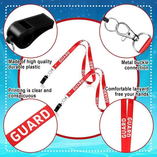 Alt view image 5 of 7 - Yexiya Lifeguard Whistle with Lanyard Emergency Plastic