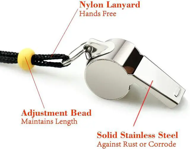 Alt view image 2 of 6 - Whistle, 3 Pack Sports Whistles with Lanyard, Loud Crisp Sound Whistles Great for Coaches, Referees, and Officials
