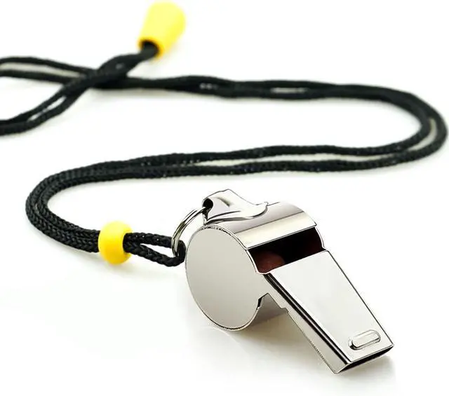 Alt view image 4 of 6 - Whistle, 3 Pack Sports Whistles with Lanyard, Loud Crisp Sound Whistles Great for Coaches, Referees, and Officials