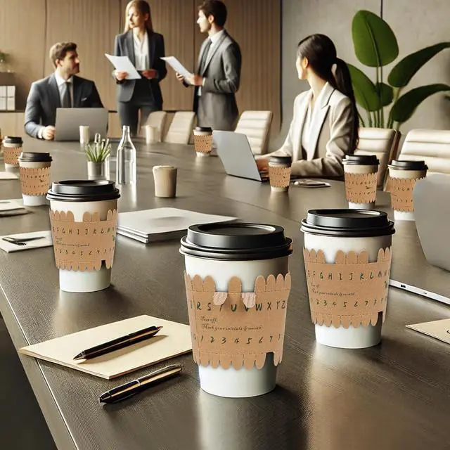Alt view image 6 of 7 - Yes!Fresh Eco-ID Sleeve - Unique Paper Cup Sleeves for Easy Cup Identification, Compatible with 12oz, 16oz, and 20oz Paper Cups, Reduces Waste for Parties, Gatherings, and Events (50 Pack)
