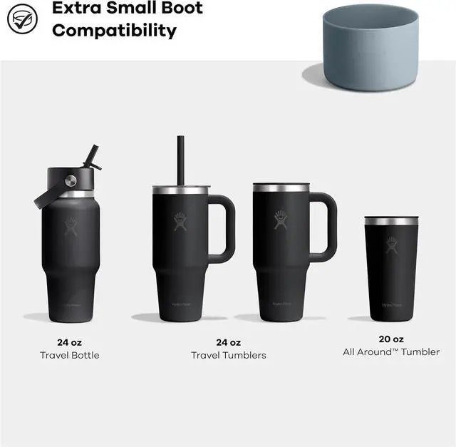 Alt view image 3 of 6 - Hydro Flask Tumbler Boot - Bottom Protector Sleeve - Silicone Tumbler Accessory Extra Small Capri Blue
