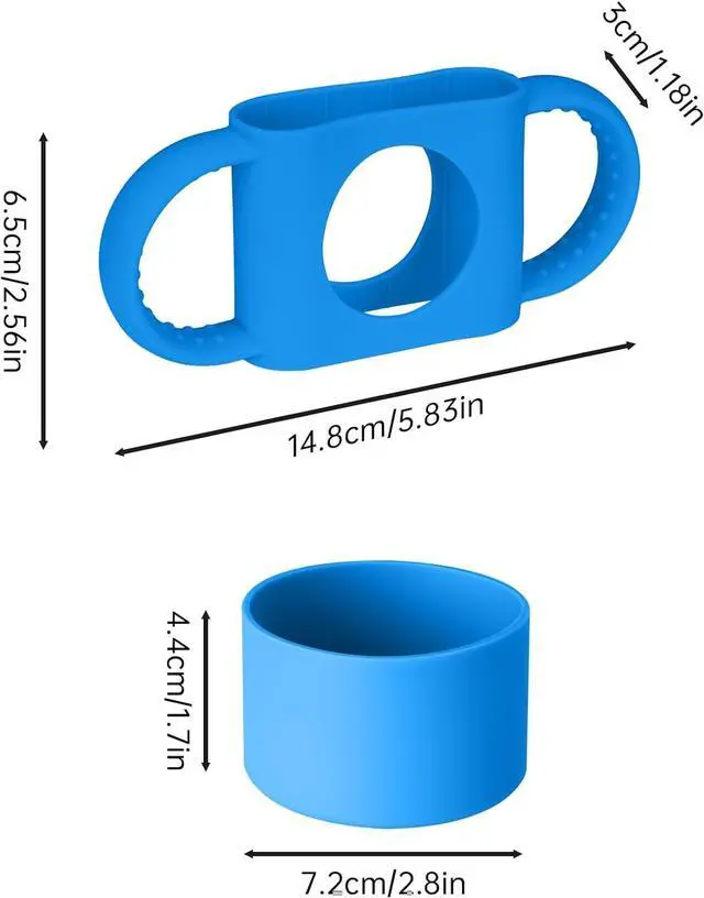 Alt view image 7 of 7 - NiHome Silicone Handle & Boot for Owala Kids Tumbler 12oz 15oz,Toddler Grip | Shock-Absorbing Base Sleeve, BPA-Free Food Grade, Easy Install Drop Protection, Fits Zak Kelso Cup, Blue