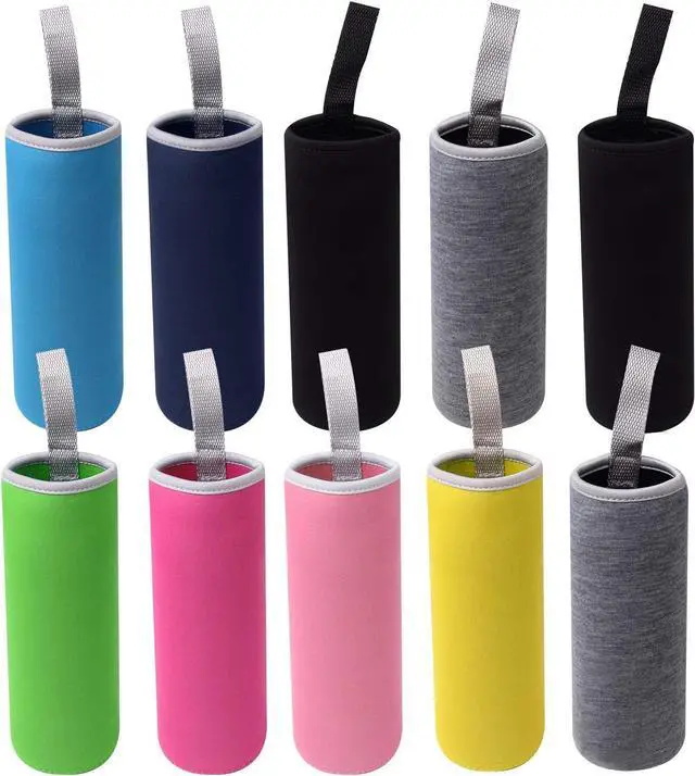 Main image of HRLORKC 10 Pack Neoprene Water Bottle Sleeve - 12 oz to 18 oz Insulated Glass Bottle Cozy (Multi-Color)