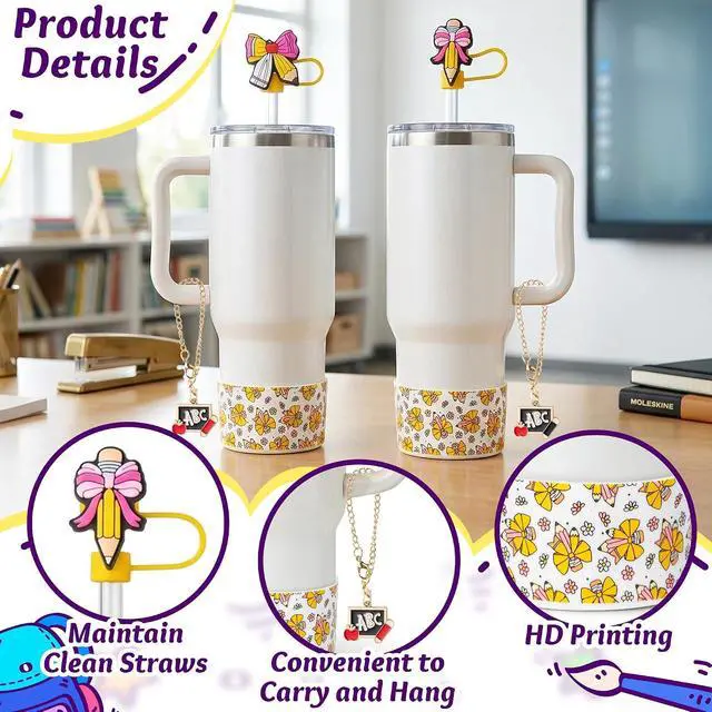 Alt view image 3 of 7 - 6pcs Cup Accessories Silicone Boot with Straw Cover Handle Charm Compatible with 30 oz 40 oz Tumblers
