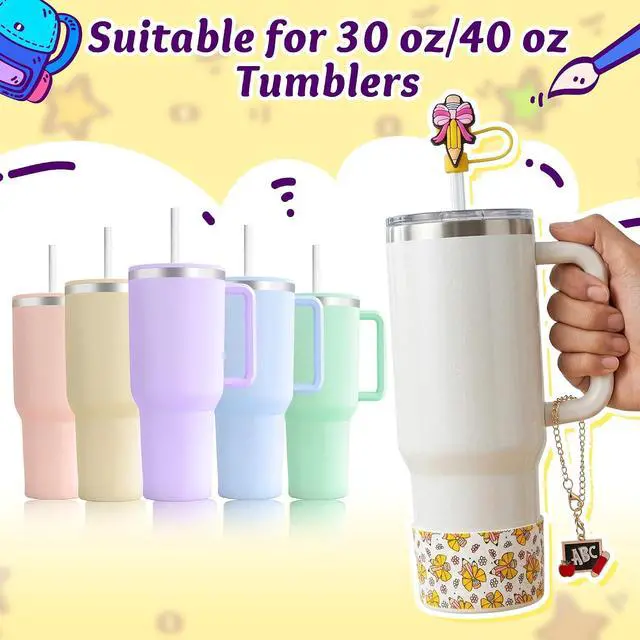 Alt view image 4 of 7 - 6pcs Cup Accessories Silicone Boot with Straw Cover Handle Charm Compatible with 30 oz 40 oz Tumblers