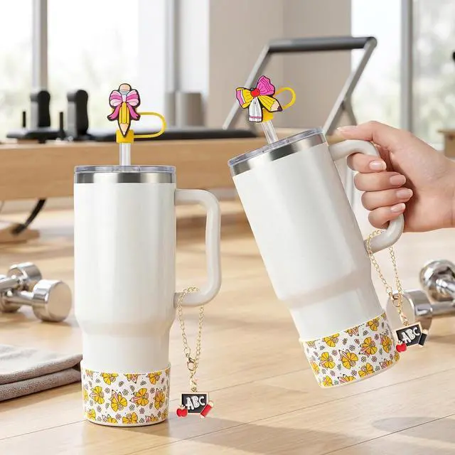 Alt view image 5 of 7 - 6pcs Cup Accessories Silicone Boot with Straw Cover Handle Charm Compatible with 30 oz 40 oz Tumblers
