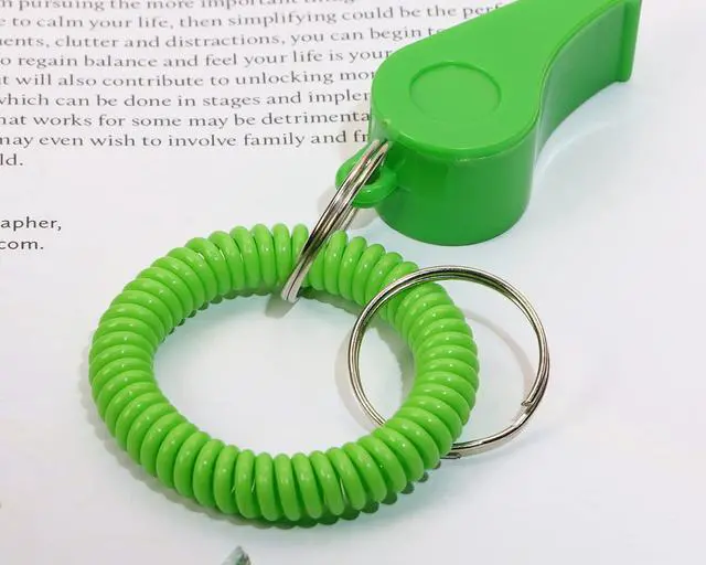 Alt view image 6 of 7 - PENTA ANGEL Sport Whistle with Bracelet 6pcs Loud Clear Plastic Whistles with Stretchable Coil Wrist Keychain Ring for Coaches Referees Soccer Christmas Party Gift Survival Emergency Training