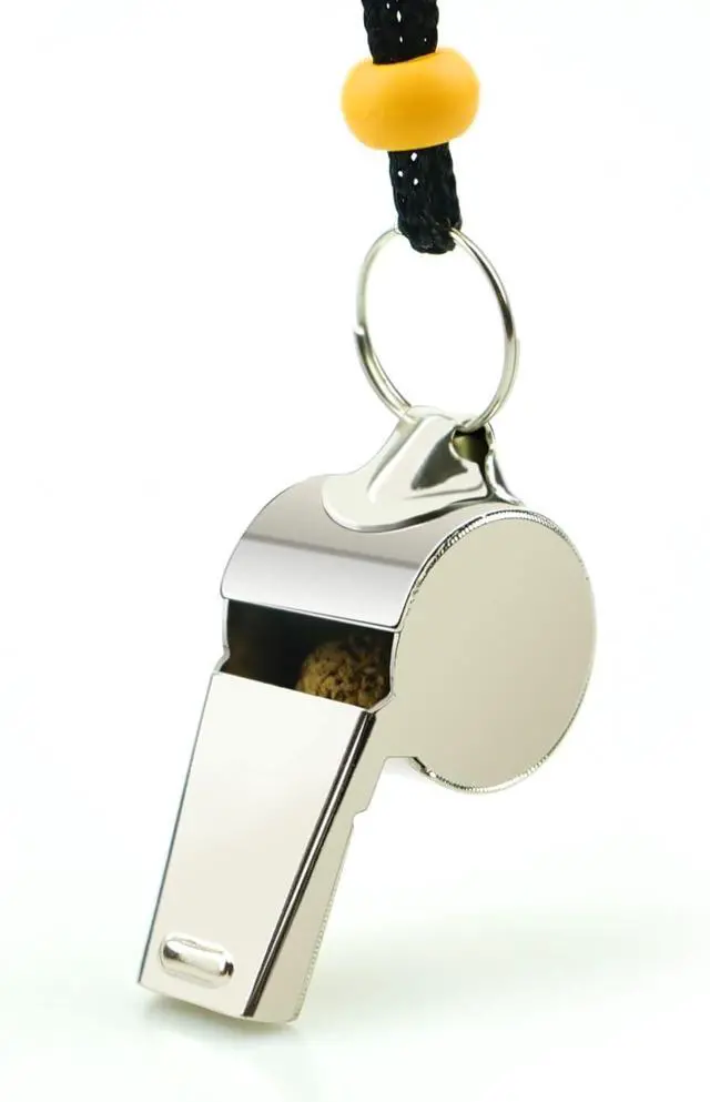 Alt view image 5 of 6 - Stainless Steel Sports Whistles with Lanyard, Loud Crisp Sound Whistles Bulk Great for Coaches, Referees, and Officials