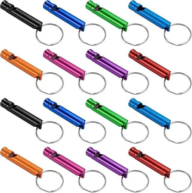 Alt view image 4 of 6 - 24-500 Pieces Mini Aluminum Emergency Whistles with Keychains Adults Metal Whistles Partable Survival Whistles Metal Key Chain for Sports Outdoor Camping Hiking Boating Hunting Fishing