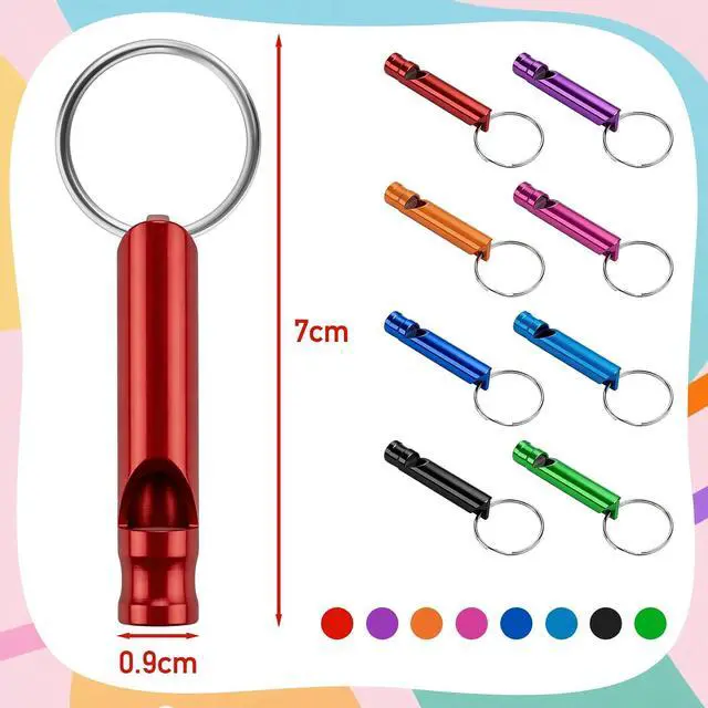 Alt view image 5 of 6 - 24-500 Pieces Mini Aluminum Emergency Whistles with Keychains Adults Metal Whistles Partable Survival Whistles Metal Key Chain for Sports Outdoor Camping Hiking Boating Hunting Fishing